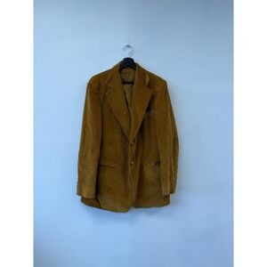 Vintage Hyde Corduroy Blazer Mens Large Brown Two‎ Button Sport Coat 70s Jacket
